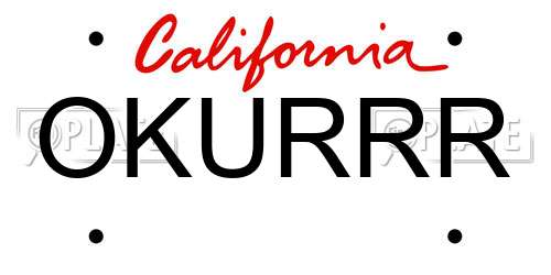 OKURRR license plate in CA state
