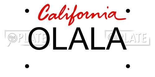 OLALA California License Plate