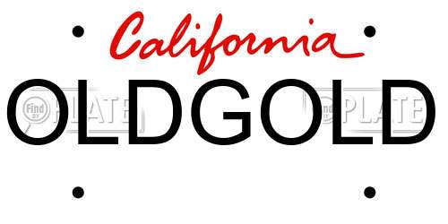 OLDGOLD California License Plate