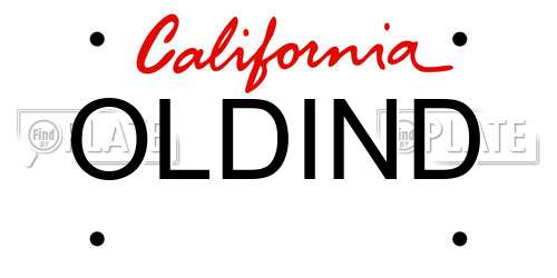 OLDIND California License Plate