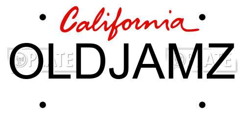 OLDJAMZ California License Plate