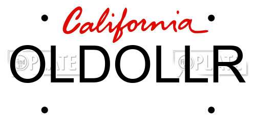 OLDOLLR California License Plate