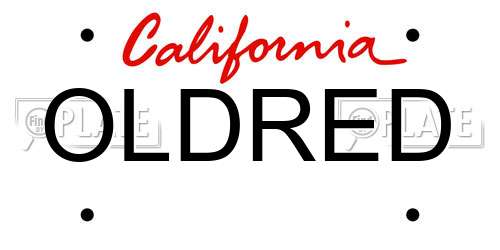 OLDRED California License Plate