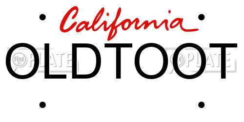 OLDTOOT California License Plate