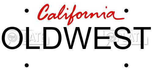 OLDWEST California License Plate