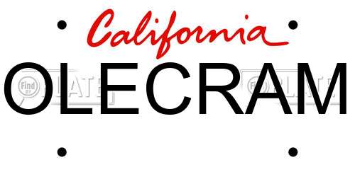 OLECRAM California License Plate