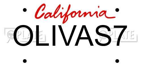 OLIVAS7 California License Plate