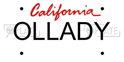 OLLADY California License Plate