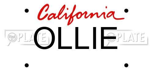 OLLIE California License Plate