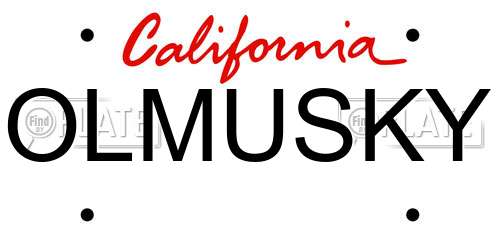 OLMUSKY California License Plate