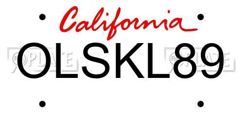 OLSKL89 California License Plate