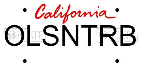 OLSNTRB California License Plate