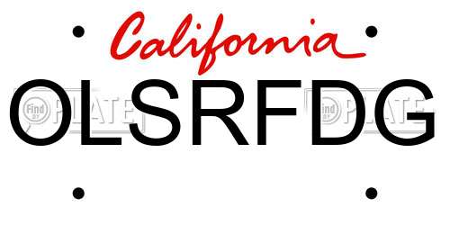 OLSRFDG California License Plate