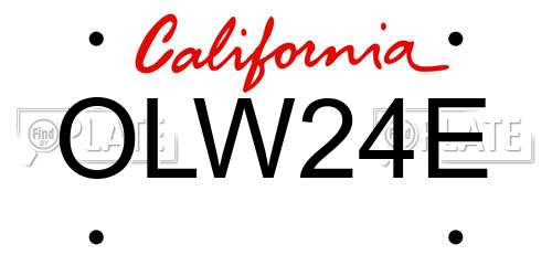 OLW24E California License Plate