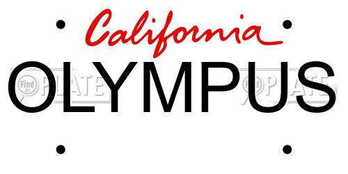 OLYMPUS California License Plate