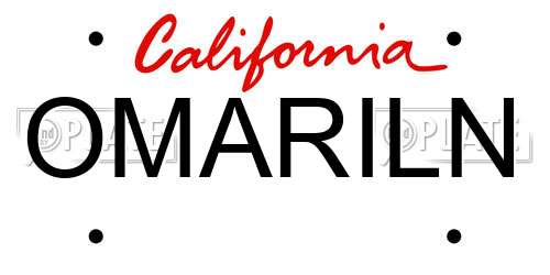 OMARILN California License Plate