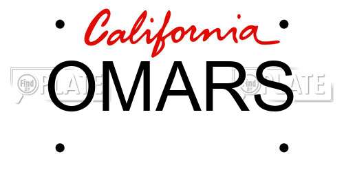 OMARS California License Plate