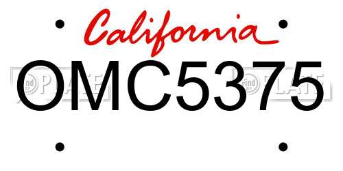 OMC5375 California License Plate
