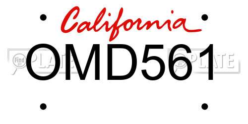 OMD561 California License Plate