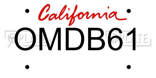 OMDB61 California License Plate