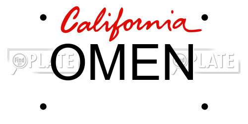 OMEN California License Plate