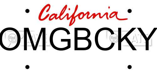 OMGBCKY California License Plate