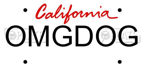 OMGDOG California License Plate