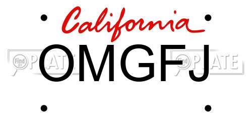 OMGFJ California License Plate