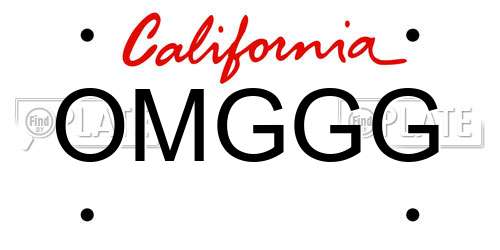 OMGGG California License Plate