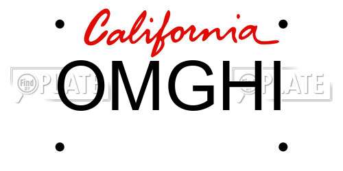 OMGHI California License Plate