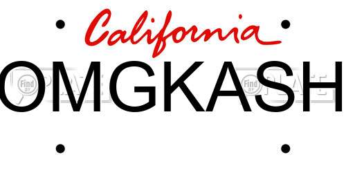 OMGKASH California License Plate