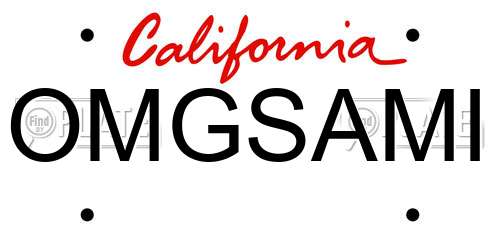 OMGSAMI California License Plate