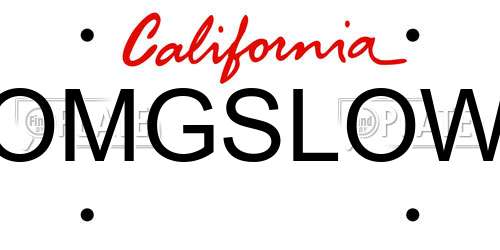 OMGSLOW California License Plate