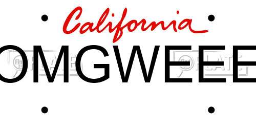 OMGWEEE California License Plate