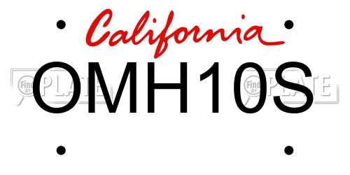 OMH10S California License Plate