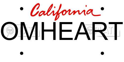 OMHEART California License Plate
