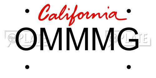 OMMMG California License Plate