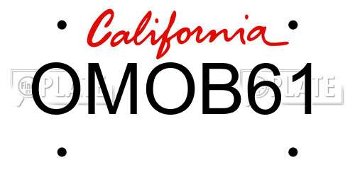 OMOB61 California License Plate