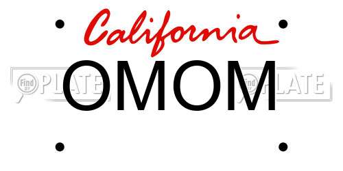 OMOM California License Plate