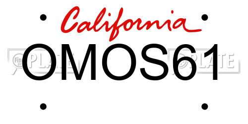 OMOS61 California License Plate