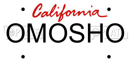 OMOSHO California License Plate