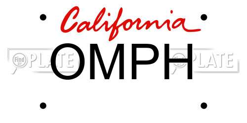 OMPH California License Plate