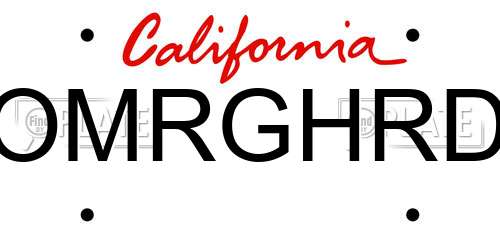 OMRGHRD California License Plate