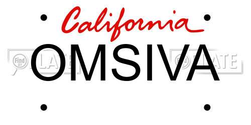 OMSIVA California License Plate