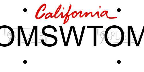 OMSWTOM California License Plate