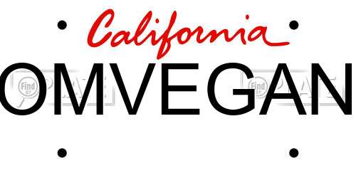 OMVEGAN California License Plate