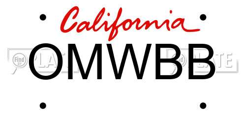 OMWBB California License Plate