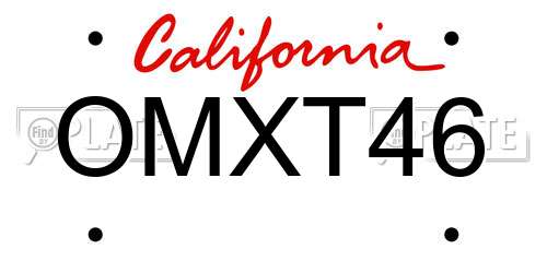 OMXT46 California License Plate