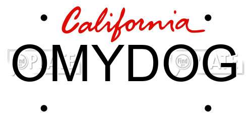 OMYDOG California License Plate