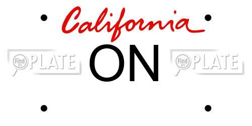 ON California License Plate